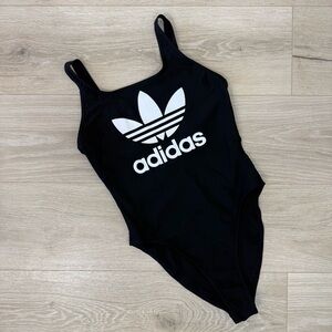 Adidas Black Logo One Piece Swim